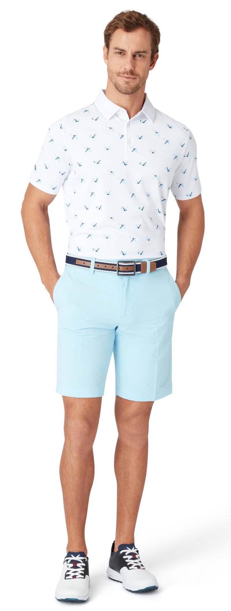 Callaway All Over Birdie men's polo, bright white