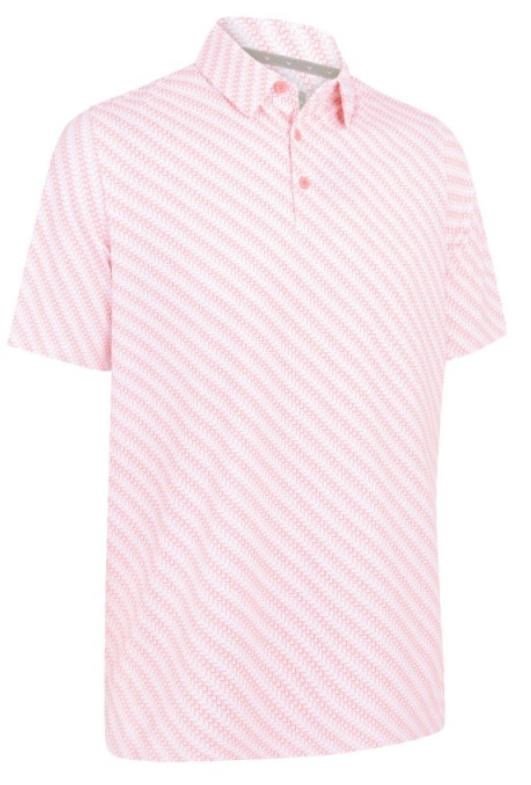 Callaway Twill Print men's polo, strawberry pink