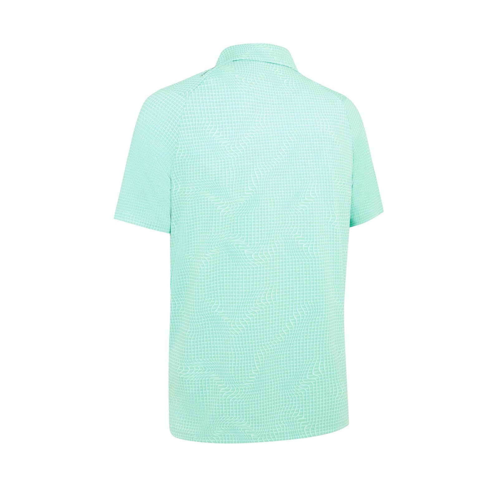 Callaway Warped Gingham Print men's polo, neptune green