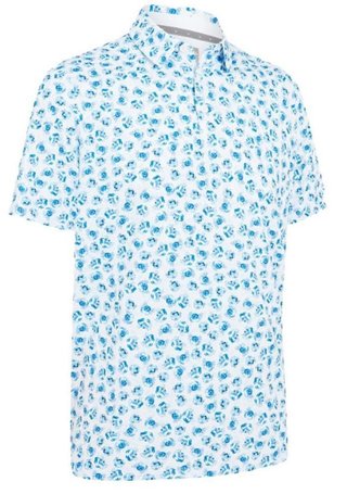 Callaway Crab Novelty Print men's polo, bright white