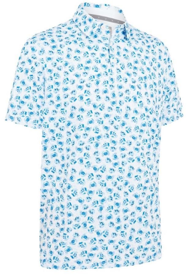 Callaway Crab Novelty Print men's polo, bright white