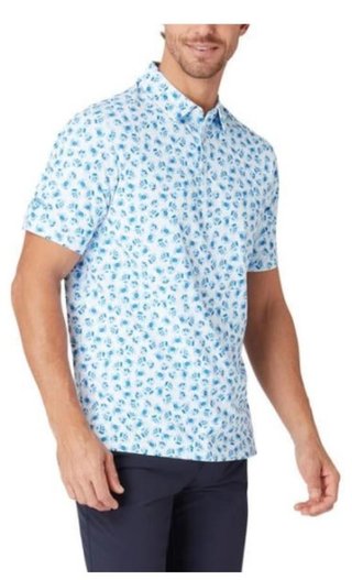 Callaway Crab Novelty Print men's polo, bright white