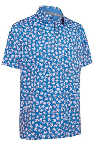 Callaway Crab Novelty Print men's polo, galaxy blue