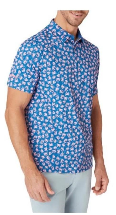 Callaway Crab Novelty Print men's polo, galaxy blue