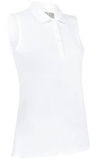 Callaway Tournament Sleeveless women's polo, bright white