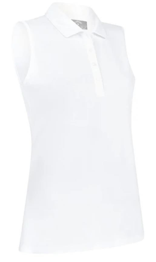 Callaway Tournament Sleeveless women's polo, bright white