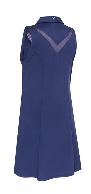 Callaway Flounce Dress with Mesh women's dress, peacoat