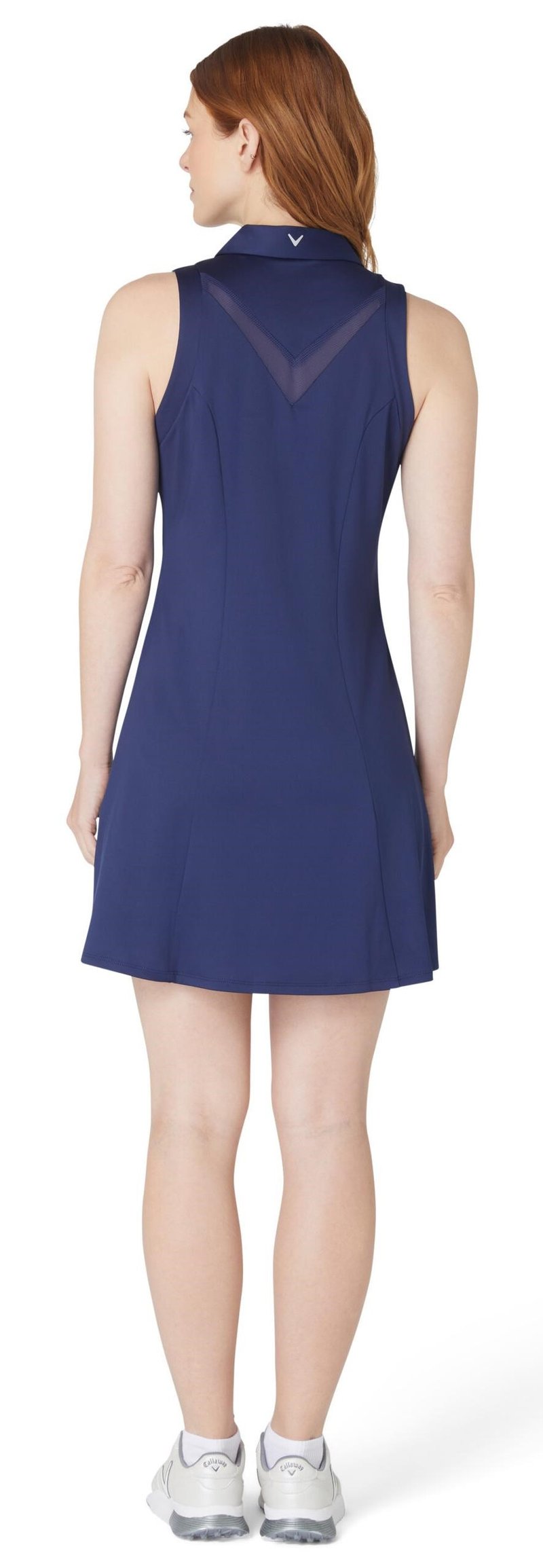 Callaway Flounce Dress with Mesh women's dress, peacoat