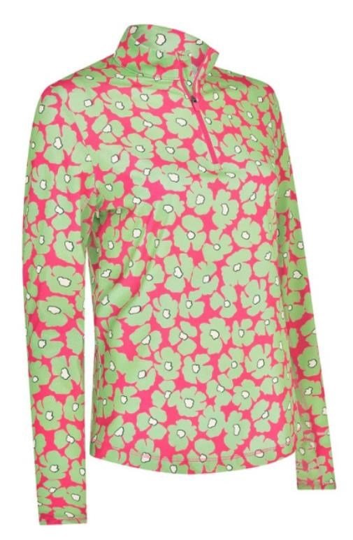Callaway Floral Printed Sun Protection women's top, cheeky pink