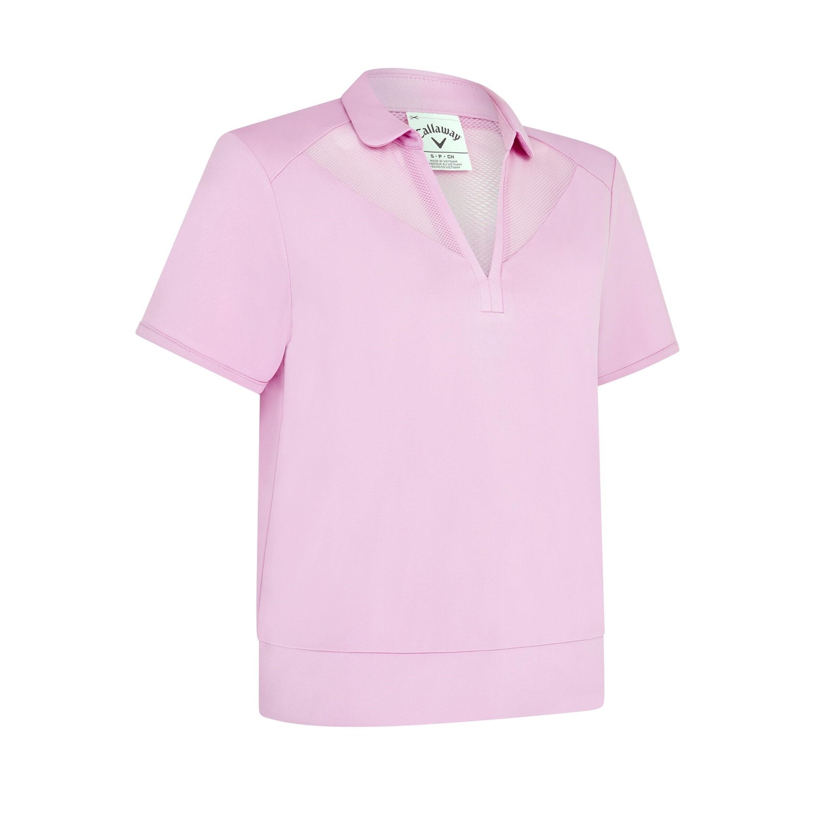 Callaway Waist Length Mesh Detail Short Sleeve women's polo, orchid