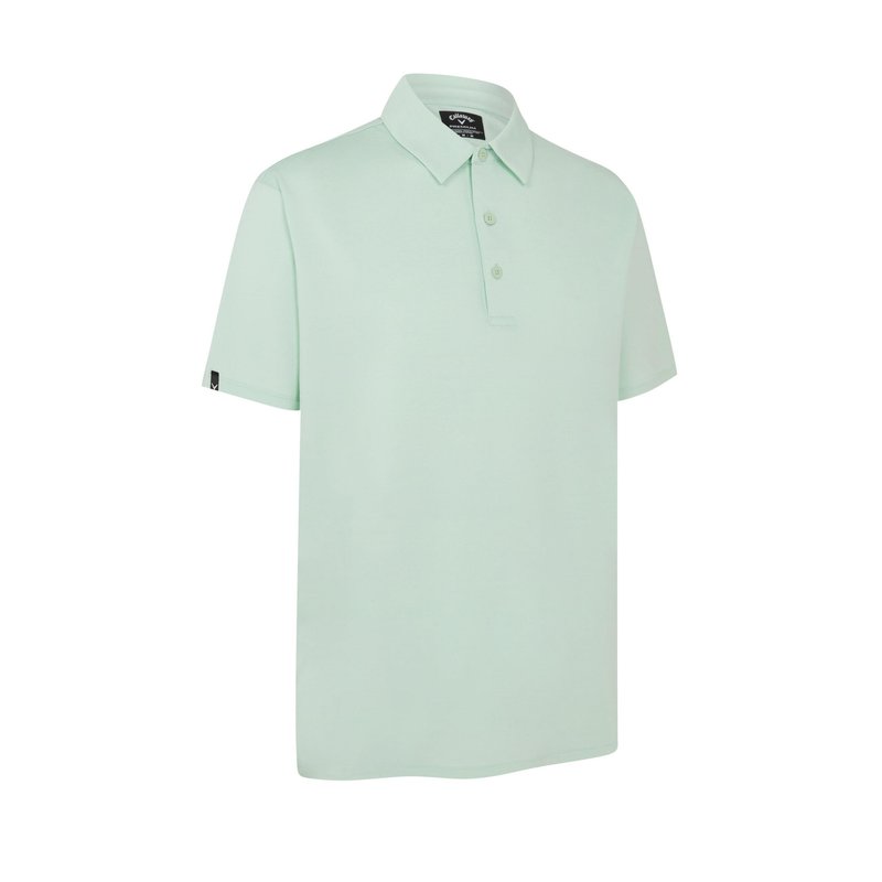 Callaway Premium Heathered men's polo, birds egg green heather