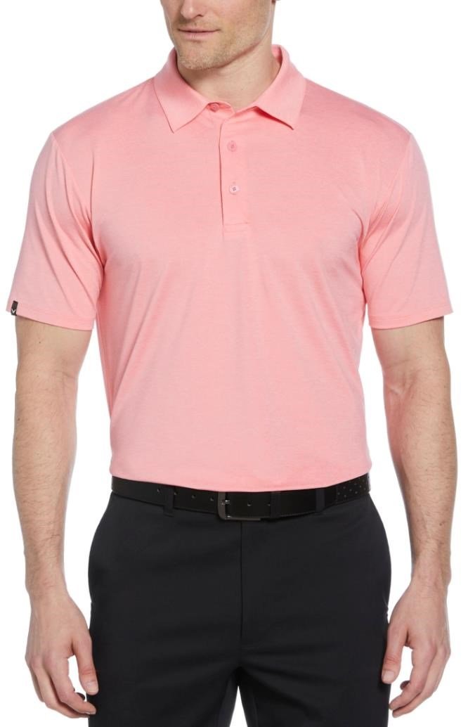 Callaway Premium Heathered men's polo, strawberry pink heather