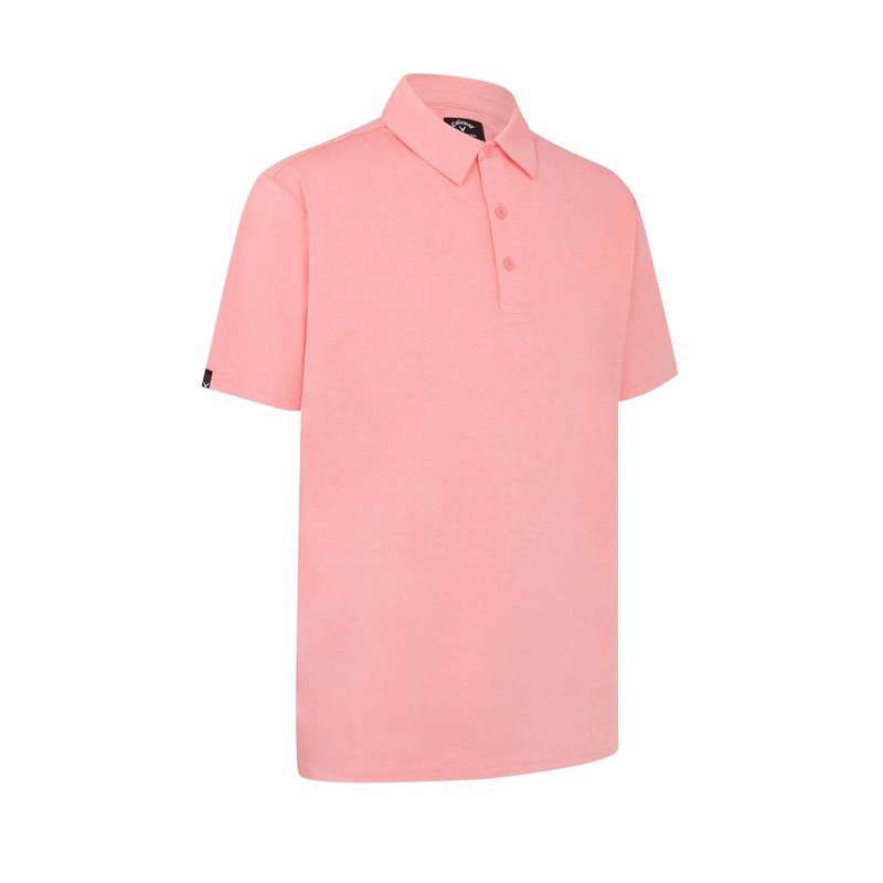 Callaway Premium Heathered men's polo, strawberry pink heather