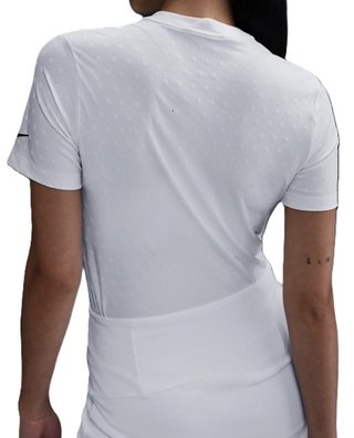 Nike Woman Dri-FIT Short-Sleeve Blade Jacquard women's polo, white/black