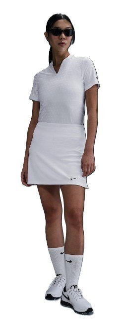 Nike Woman Dri-FIT Short-Sleeve Blade Jacquard women's polo, white/black