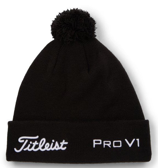 Titleist Tour Pom Pom unisex winter cap, black/white