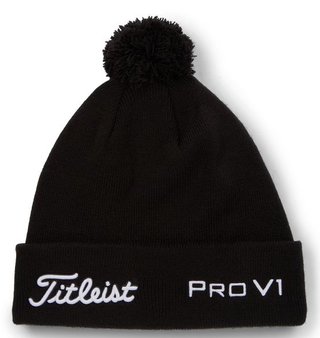 Titleist Tour Pom Pom unisex winter cap, black/white