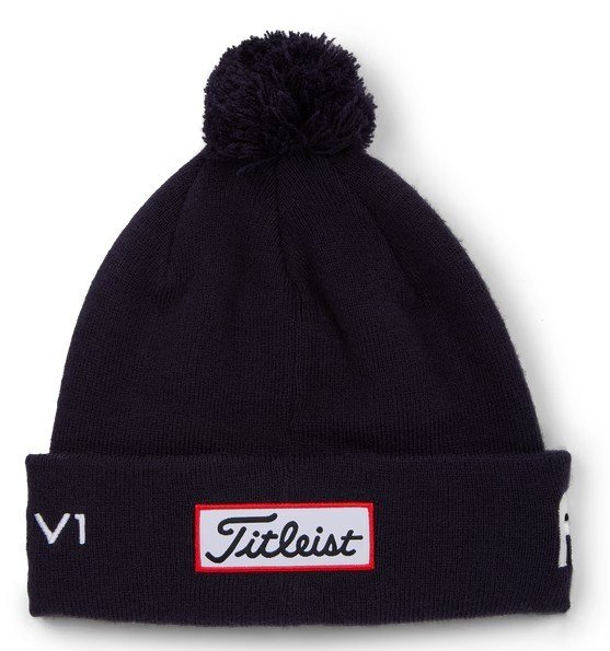 Titleist Tour Pom Pom unisex winter cap, navy/white