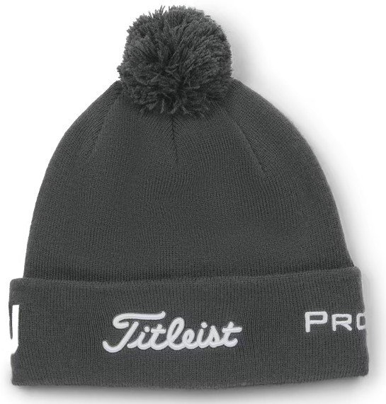 Titleist Tour Pom Pom unisex winter cap, charcoal/white