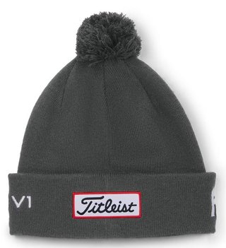 Titleist Tour Pom Pom unisex winter cap, charcoal/white