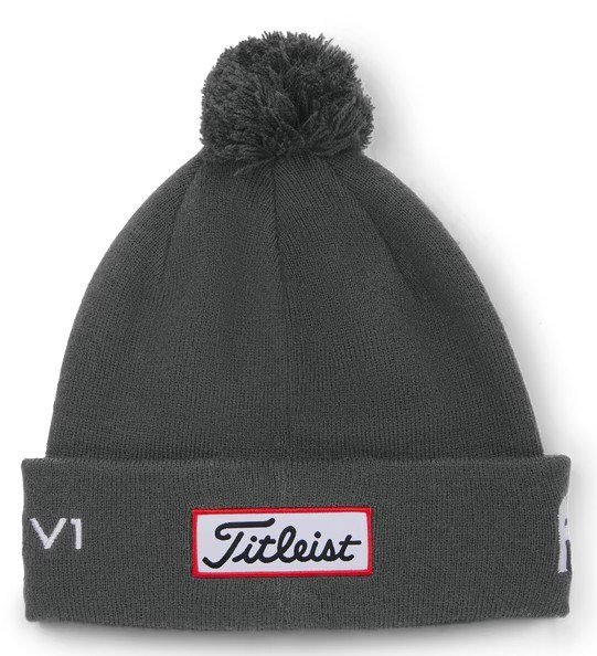 Titleist Tour Pom Pom unisex winter cap, charcoal/white