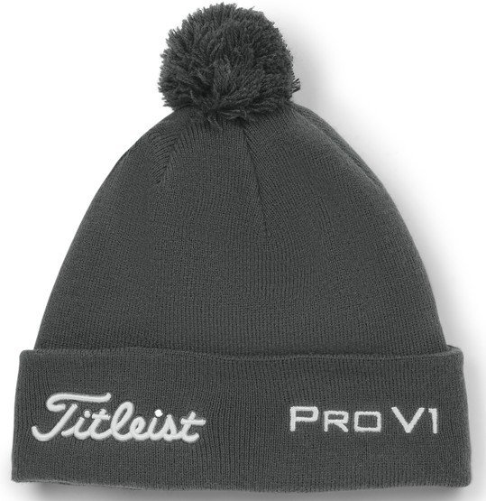 Titleist Tour Pom Pom unisex winter cap, charcoal/white