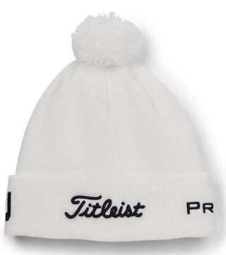Titleist Tour Pom Pom unisex winter cap, white/black
