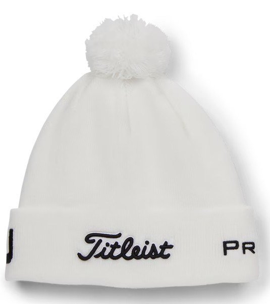 Titleist Tour Pom Pom unisex winter cap, white/black