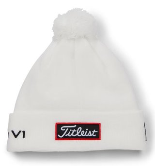 Titleist Tour Pom Pom unisex winter cap, white/black