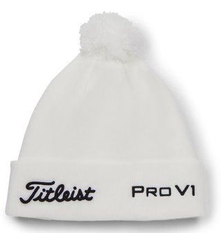 Titleist Tour Pom Pom unisex winter cap, white/black