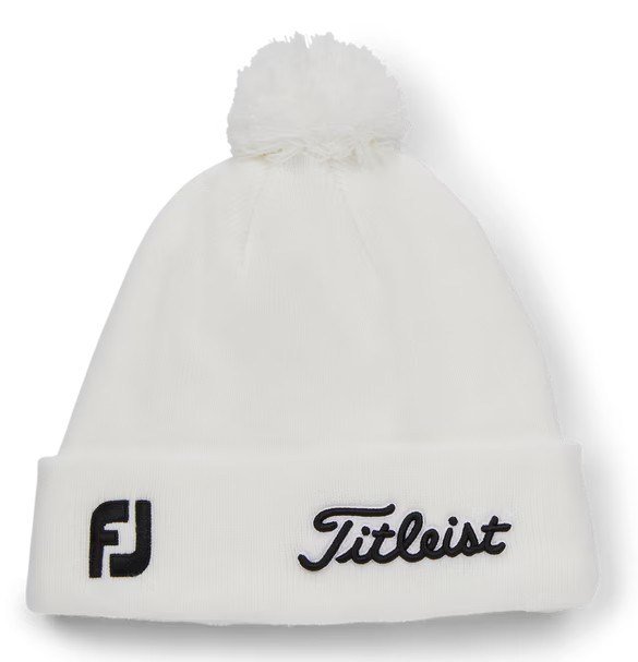 Titleist Tour Pom Pom unisex winter cap, white/black