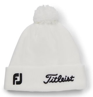 Titleist Tour Pom Pom unisex winter cap, white/black