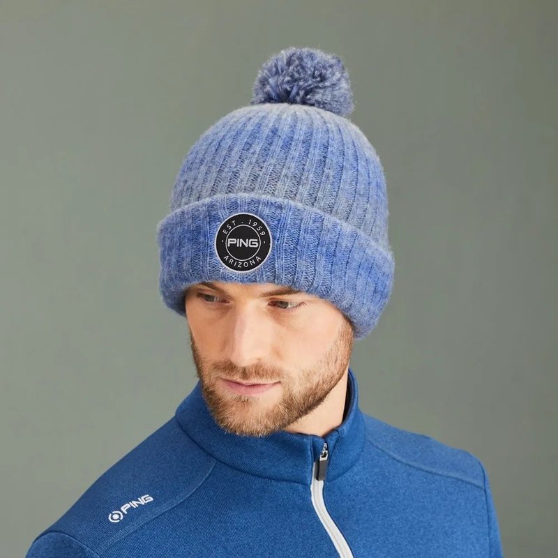 PING Barraclough men's winter cap, blue multi