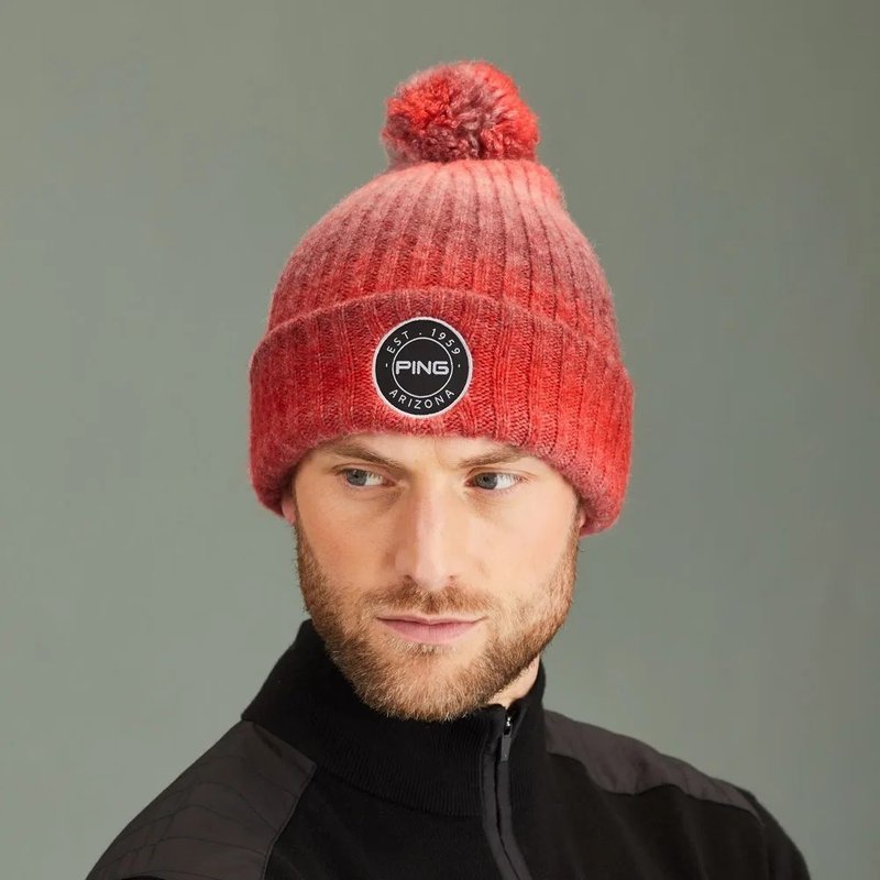 PING Barraclough men's winter cap, red multi