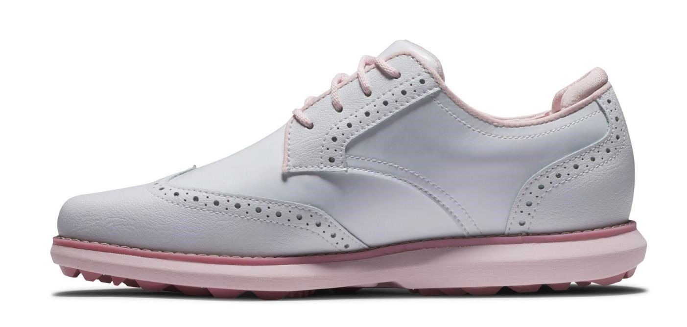 FootJoy Traditions Spikeless ladies golf shoes, white/rose