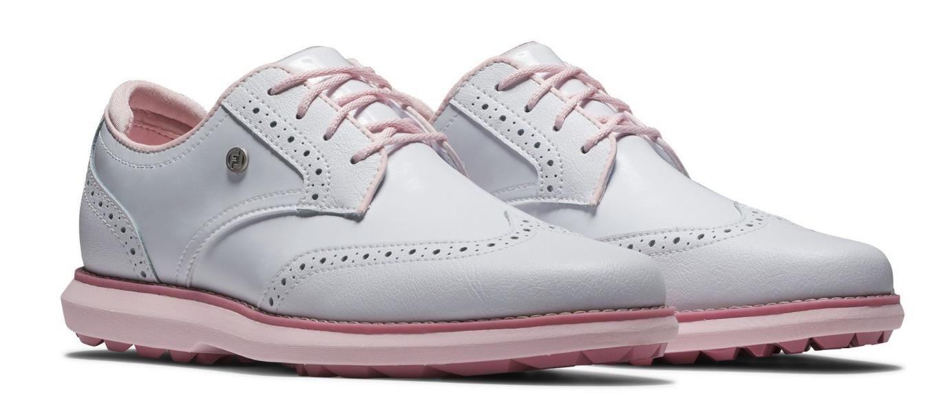 FootJoy Traditions Spikeless ladies golf shoes, white/rose