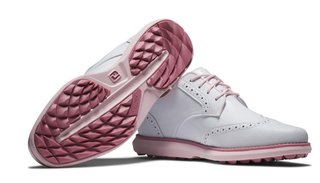 FootJoy Traditions Spikeless ladies golf shoes, white/rose