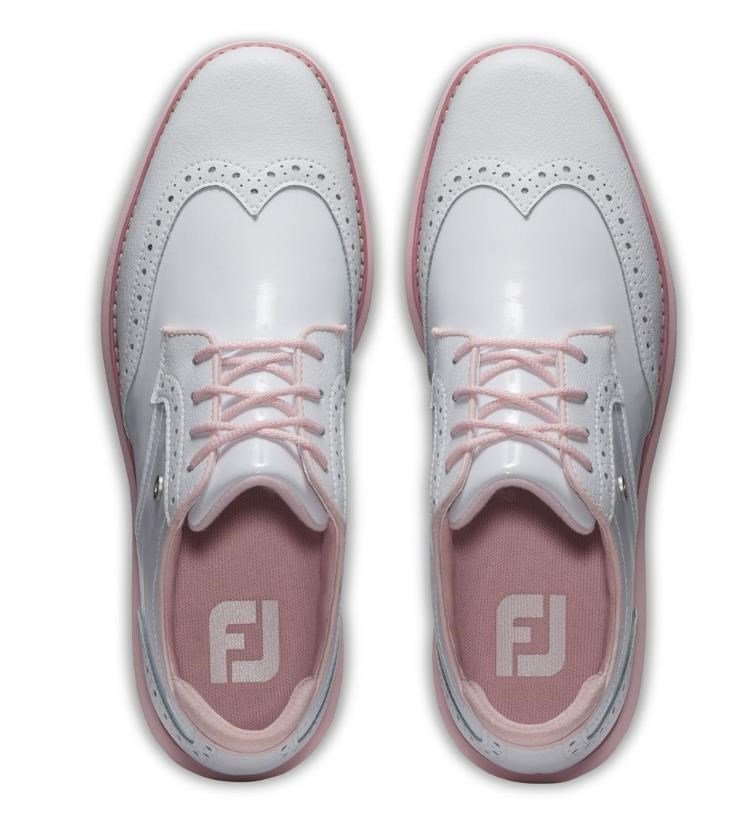 FootJoy Traditions Spikeless ladies golf shoes, white/rose