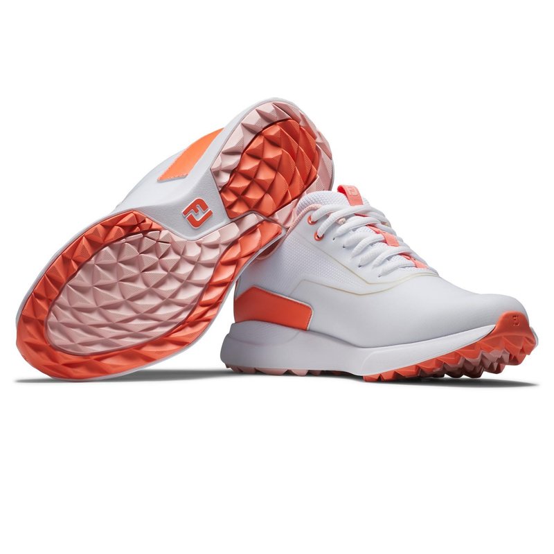 FootJoy Performa ladies golf shoes, white/coral