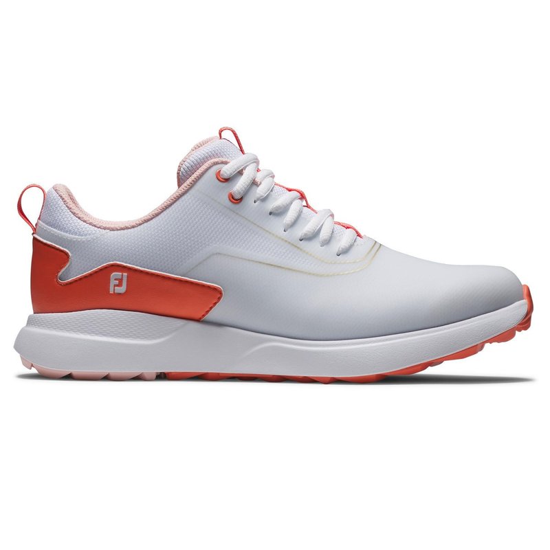FootJoy Performa ladies golf shoes, white/coral