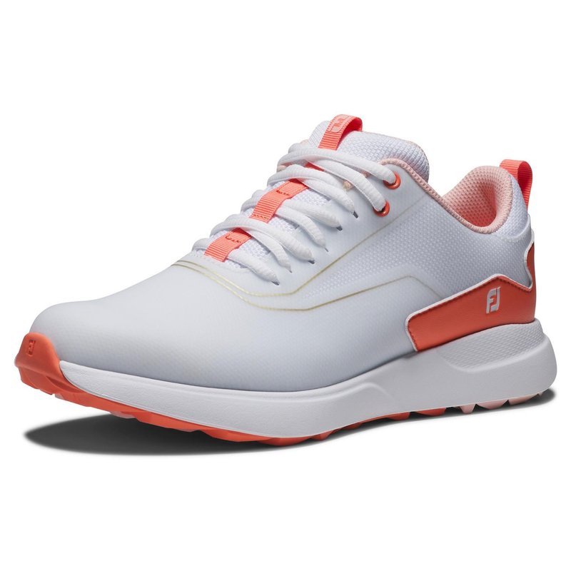 FootJoy Performa ladies golf shoes, white/coral