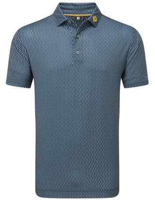 FootJoy Wiggle Print Lisle men's polo, navy/grey/white