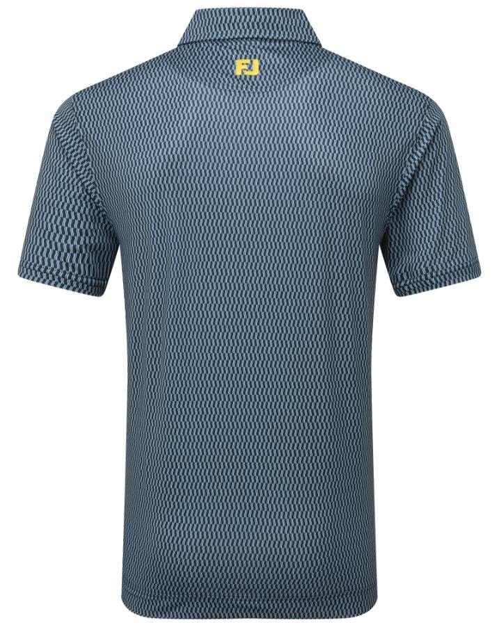 FootJoy Wiggle Print Lisle men's polo, navy/grey/white