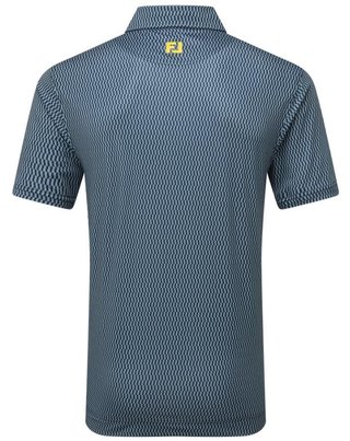 FootJoy Wiggle Print Lisle men's polo, navy/grey/white