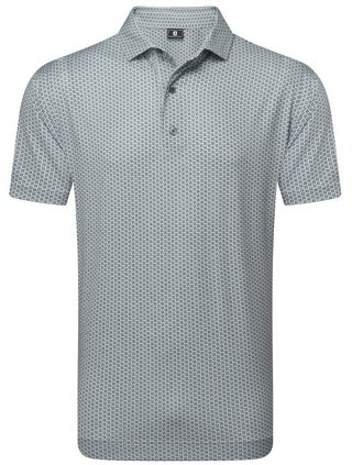 FootJoy Houndstooth Geo Lisle men's polo, grey