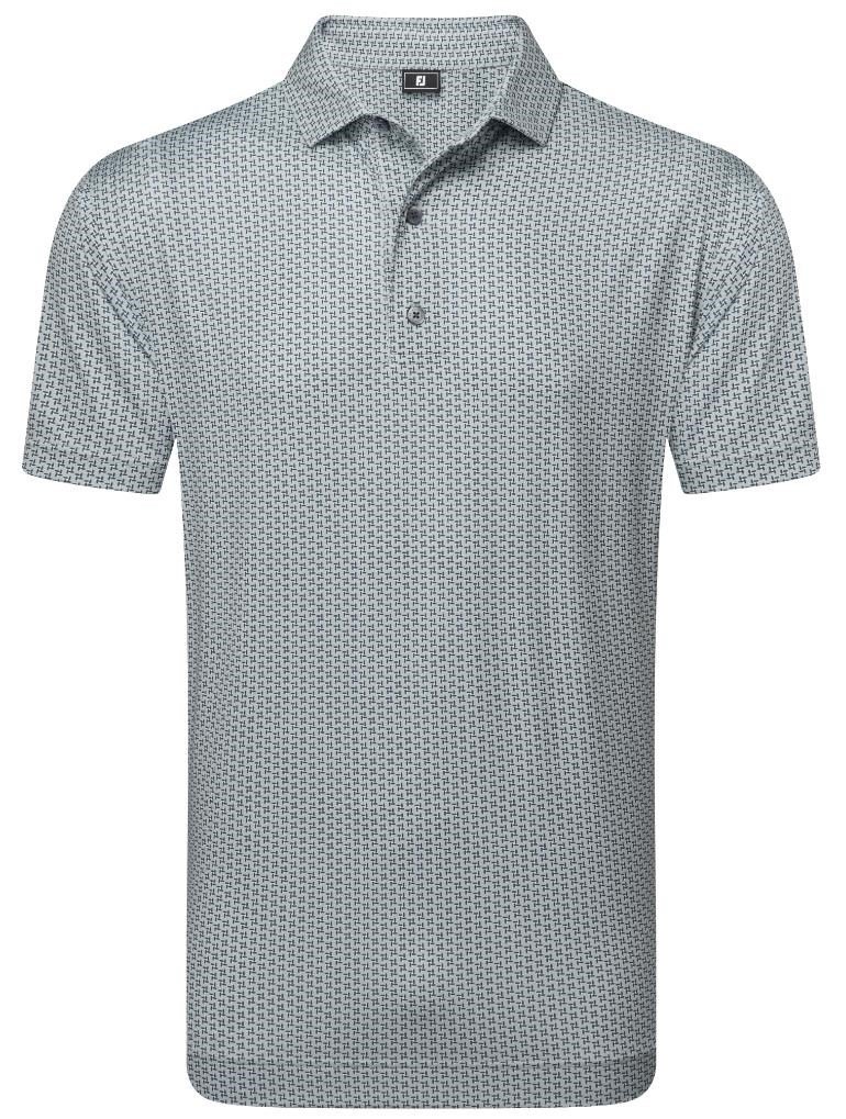 FootJoy Houndstooth Geo Lisle men's polo, grey