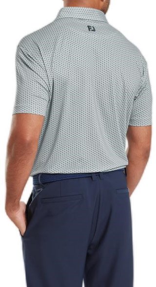 FootJoy Houndstooth Geo Lisle men's polo, grey