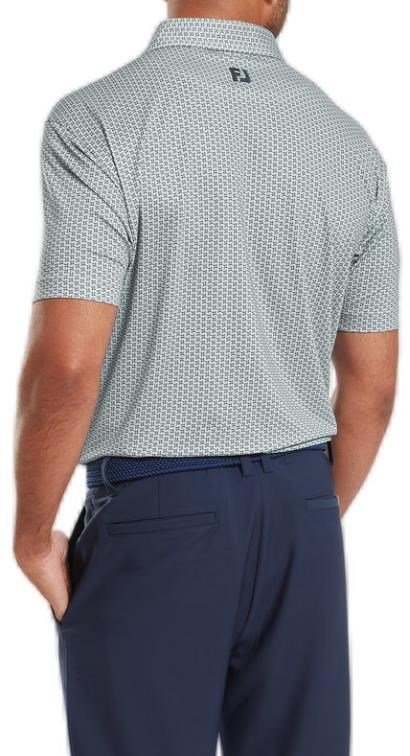 FootJoy Houndstooth Geo Lisle men's polo, grey