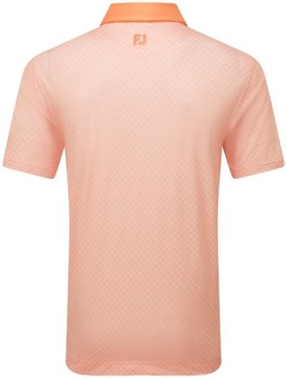 FootJoy Checker Print Lisle men's polo, orange/white