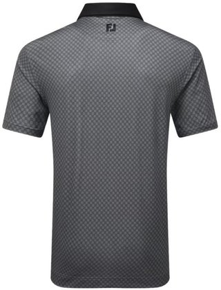 FootJoy Checker Print Lisle men's polo, black/white